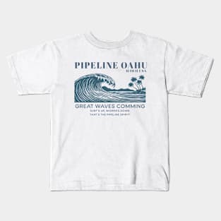 Pipeline Hawaii surf 8204 Kids T-Shirt